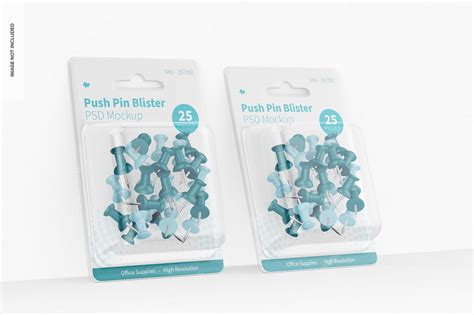 Premium Psd Push Pin Blister Mockup Leaned