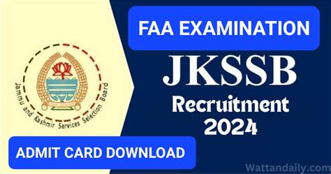 Jkssb Releases Admit Card For Finance Accounts Assistant Exam Check