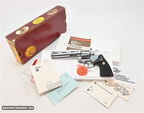 Colt Python 357 Mag 6 Inch Satin Stainless Like New Condition In Box Dom 1988 For Sale