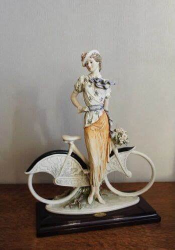 Garmani Figurine Rosalie Statue Roses Bicycle Porcelain Luxury