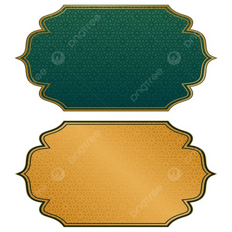 Green And Gold Banner Islamic Arabic Design Vector Label Islamic Label Islamic Banner Muslim