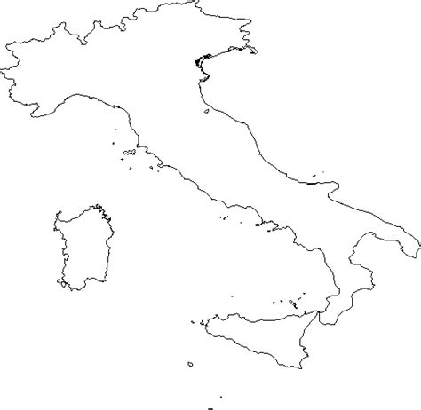 Blank Outline Map of Italy