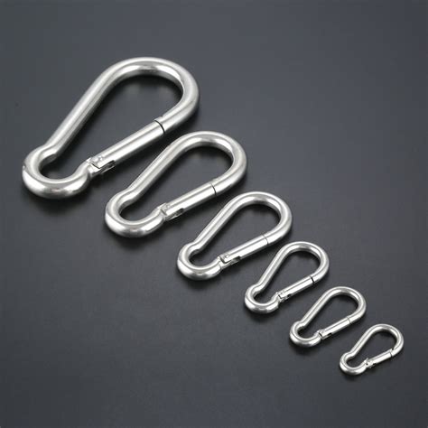 Spring Snap Hooks Clip Carabiners Heavy Duty Stainless Steel Key Chain