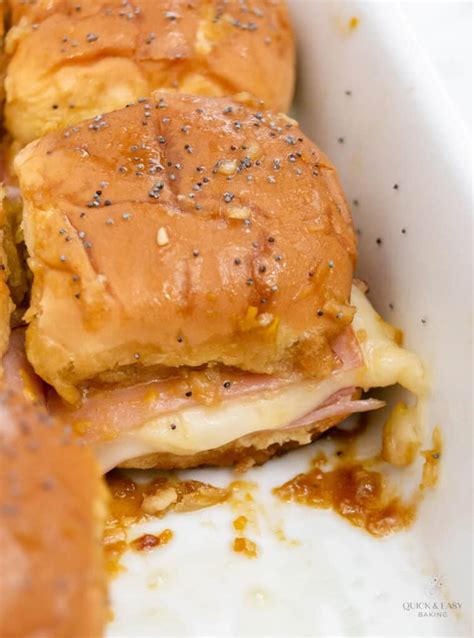 Honey Glazed Ham And Cheese Sandwiches Sliders Quick And Easy Baking