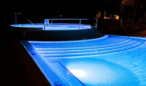 Hotel Swimming Pool By Night Stock Image Image Of Inclusive Hotel