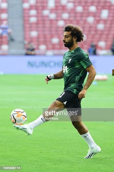 Mohamed Salah Of Liverpool Warms Up Ahead Of The Pre Season Friendly