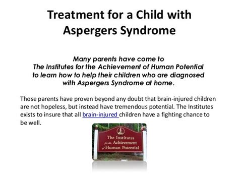 Treatment for a child with aspergers syndrome