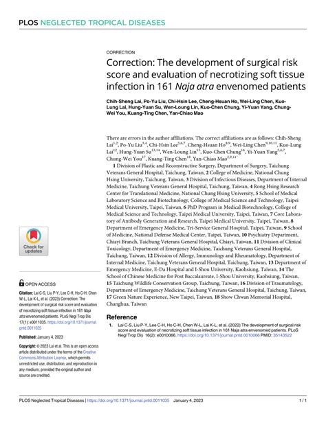 Pdf Correction The Development Of Surgical Risk Score And Evaluation Of Necrotizing Soft