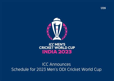 Icc Announces Schedule For 2023 Mens Odi Cricket World Cup In India