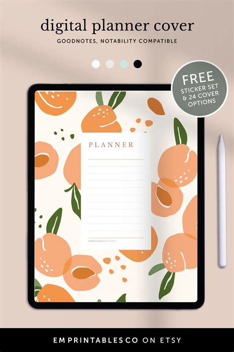 Digital Planner Cover 24 Daily Weekly Monthly Planner Cover Etsy