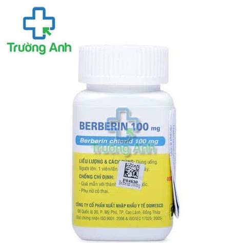 Berberin 100mg Domesco Thuốc điều trị tiêu chảy kiết lỵ hiệu quả