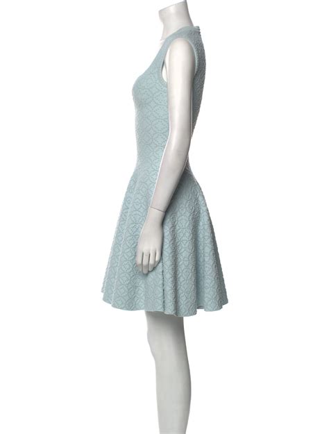 Alaïa Square Neckline Mini Dress Blue Dresses Clothing Al290467