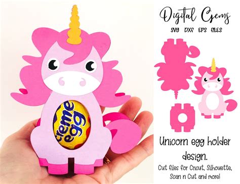 Unicorn Egg Holder Design Easter Svg Dxf Eps Files Etsy Uk