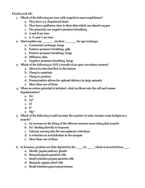 Exam 4 Study MC Practice Organismic Biology Exam Questions And