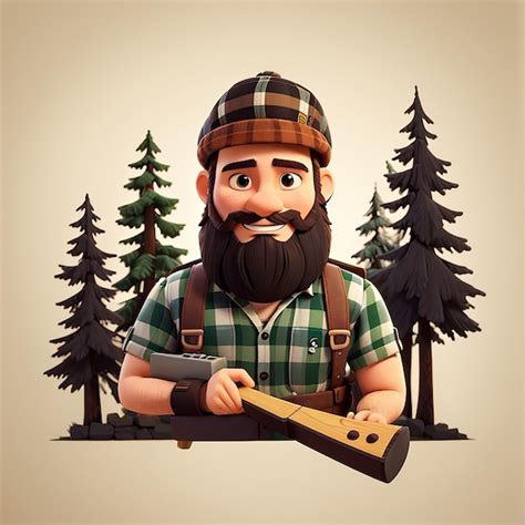 Premium Photo Cute Lumberjack Cartoon Vector Icon Illustration People