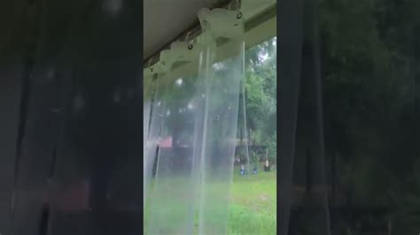 Screened In Porch With Shower Curtain Rain Guards Youtube