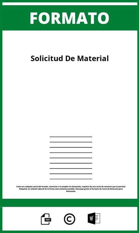 Formato De Solicitud De Material 2025