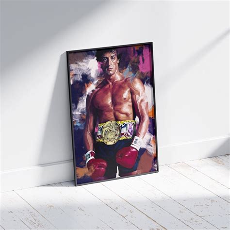 ROCKY BALBOA CANVAS Rocky Poster Contemporary Gray Rocky - Etsy