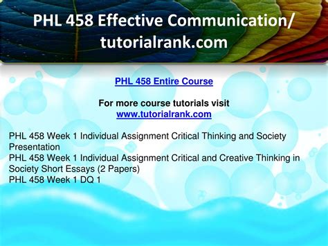 Ppt Phl Effective Communication Tutorialrank Powerpoint