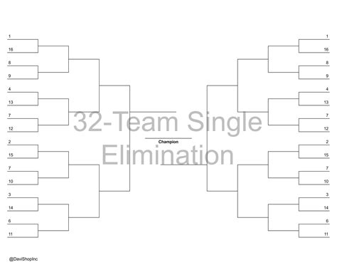 team single elimination playoff brackets etsy