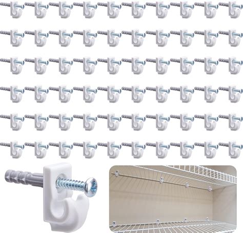 Amazon Pcs White Down Wall Clips Wire Shelf Brackets Loop