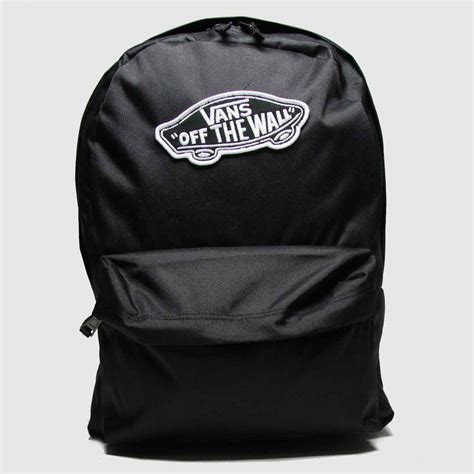 Black White Vans Realm Backpack Bags Schuh