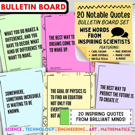 Science Bulletin Board Set: Notable Quotes from Inspiring Scientists 20 ...