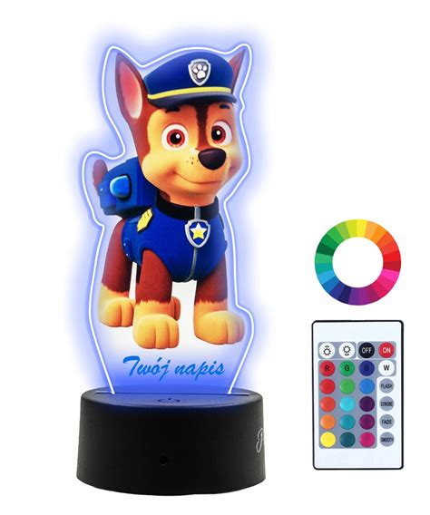 Lampka Nocna Z Nadrukiem D Led Psi Patrol Chase Plexido Sklep