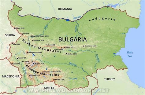 Mapa Geográfico De Bulgaria Topografía Y Características Físicas De Bulgaria