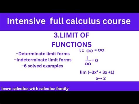 Determinate And Indeterminate Limit Forms Full Calculus Course Youtube