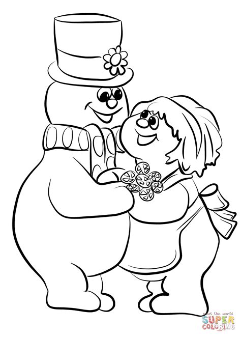 Frosty the Snowman with Crystal coloring page | Free Printable Coloring ...