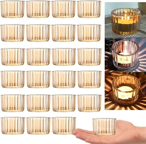 Goldeal Gold Round Tealight Candle Holdersset Of 24 Thick