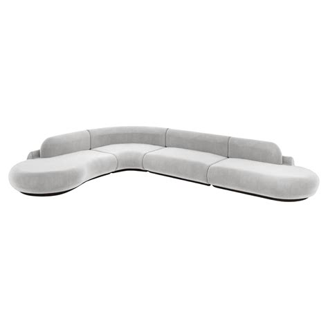 Naked Curved Sectional Sofa Piece With Beech Ash And Aluminium