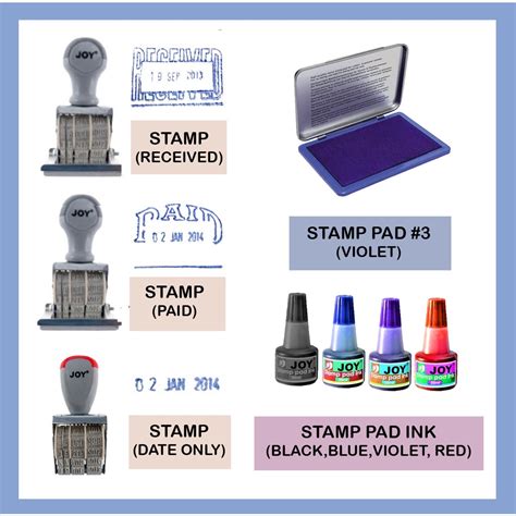 Dater Stamps Received Paid Date Stamp Pad And Pad Ink Refill 1P