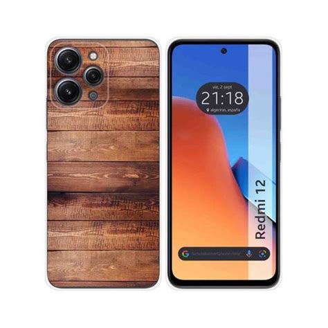 Funda Silicona Xiaomi Redmi 12 Diseño Madera 02 Dibujos con Ofertas en