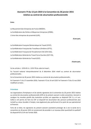 Avenant Convention Csp PDF