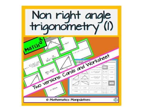 Trigonometry Non-Right-Angle Sine Rule Cosine Rule Match-Up by Mathematics_Manipulatives ...