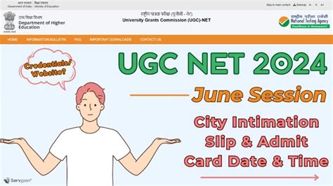 UGC NET 2024 City Intimation Slip Admit Card Ugcnet Nta Ac In Soon