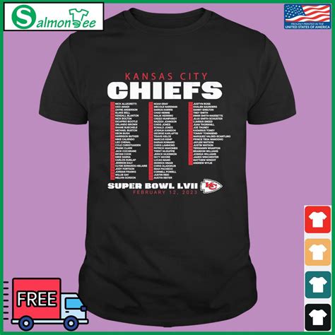 Kansas City Chiefs Super Bowl LVII Varsity Team Roster Shirt, hoodie ...