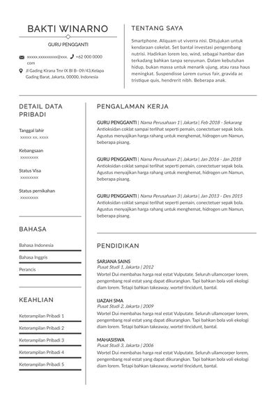 Tips Menyusun Cv Guru Pengganti Singkat Dan Berisi