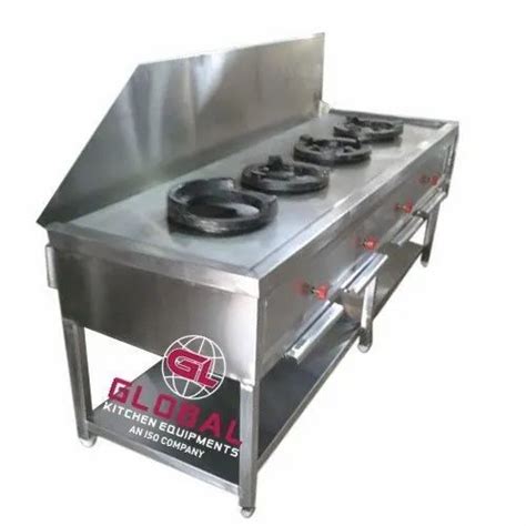 Lpg Stainless Steel Commercial Chinese Four Burner Gas Range For