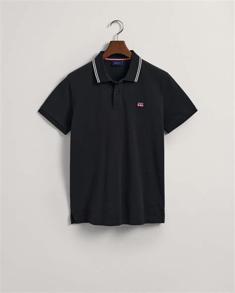 Gant Erkek Siyah Regular Fit Logolu Polo Xl Pamuk Black