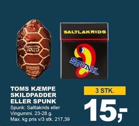 Toms kæmpe skildpadder eller spunk 3 stk tilbud hos Let Køb