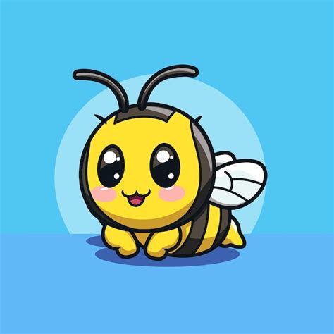 Premium Vector Kawaii Cute Honey Bee Cartoon Illustration