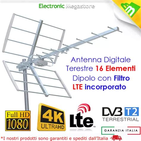 ANTENNA TV DIGITALE Terrestre Direttiva Alto Guadagno Uhf Dvb T Lte 4G