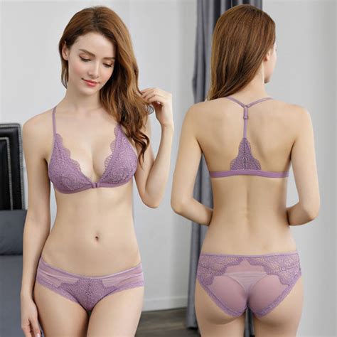 What Is Hot Selling Sexy Breathable Flower Embroidery Front Buckle Sexy Lovely Girl Bra Panty Set