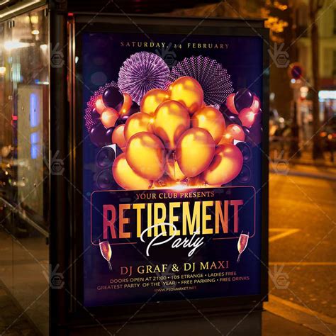 Retirement Party Flyer Psd Template Behance