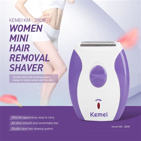 Kemei Rechargeable Women Epilator Electric Shaver Razor Wool Depilador