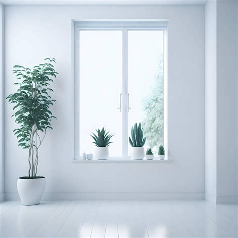 Imagen De Habitaci N Blanca Con Plantas Y Ventana Foto Premium