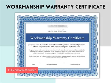 Editable Roofing Warranty Contract Template Roofing Warranty